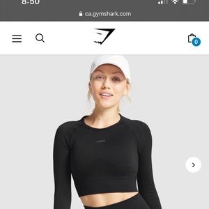 Gymshark FLEX SPORTS LONG SLEEVE CROP TOP (small)